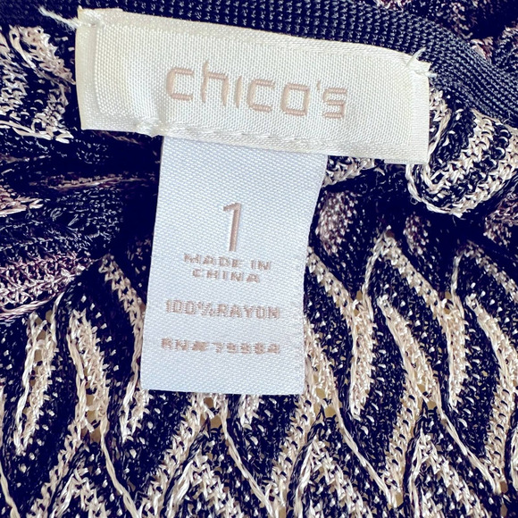 Chicos medium purple and black zigzag knit cardigan medium - Picture 4 of 4